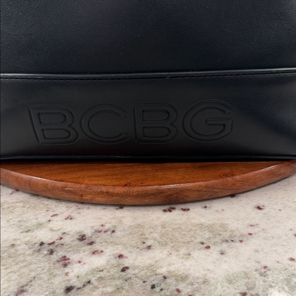 BCBG Black Vegan Leather Satchel Bag - Picture 2 of 8